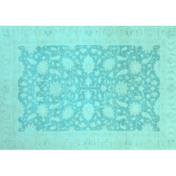 Ahgly Company Indoor Rectangle Oriental Light Blue Traditional Area Rugs, 8' x 12'