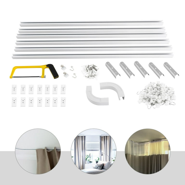 Single Track Ceiling Curtain Track, Wall Mounted Heavy-Duty