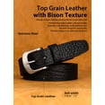 thumbnail image 3 of Catelles Top-Grain Cowhide Business Casual Pin Buckle Black Leather Belt for Men,Gift by Box Perfect Birthday Gift&For waist 42 width 1.5in(3.8cm), 3 of 7