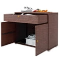 thumbnail image 2 of Outdoor Storage Cabinet, Waterproof PE Rattan Cabinet with Drawer for Indoor, Outdoor Swimming Pool, Mixed Brown, 2 of 11