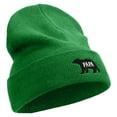 thumbnail image 4 of PaPa Bear Design Embroidered Big Size Superior Cotton Long Knitting Beanie - Kelly XL-3XL, 4 of 5