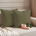 thumbnail image 2 of Abstract Solid Color Pillow Covers 2 Pack Simple Avocado Dark Low Saturation Pillowcase Waterproof Outdoor Throw Pillow Cover for Patio Garden Square Cushion 16”x16”, 2 of 9