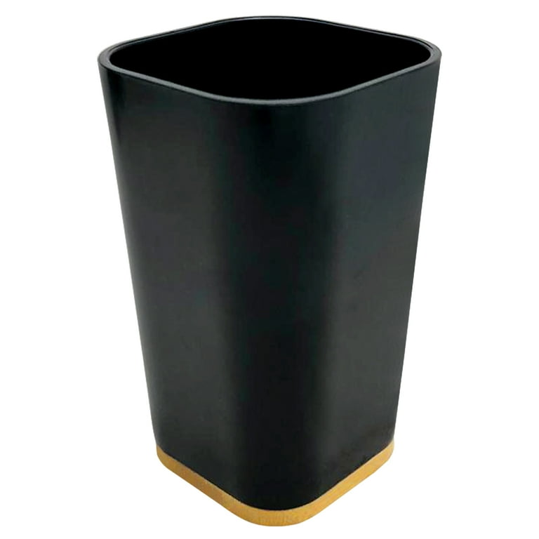 KRALIX Bathroom Set 6 Pieces Black Plastic/Bamboo Bathroom