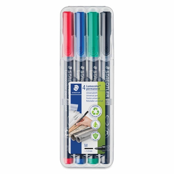 Staedtler Lumocolor Permanent Marker Set of 4 - Assorted, Medium