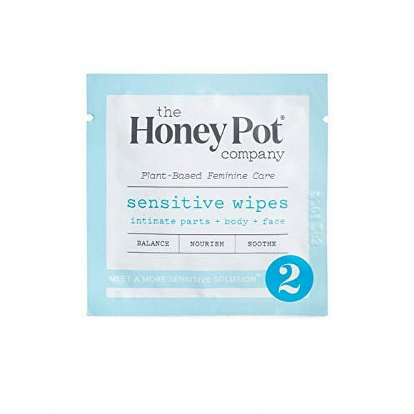 The Honey Pot Company Feminine Wipes -Sensitive, 15 Count