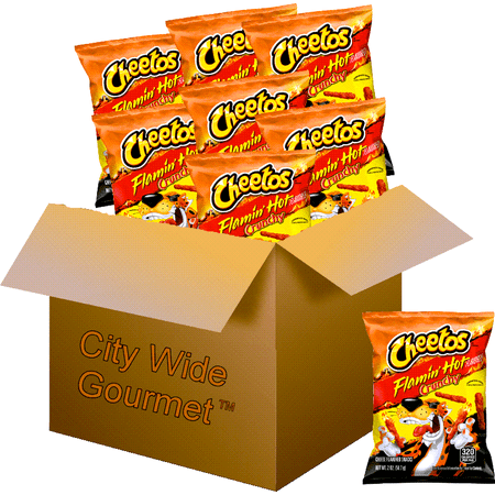 Cheetos Crunchy Flamin Hot Cheese Flavored Snacks, 2 ounce bags (Pack of 8)