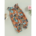 thumbnail image 3 of Cenuakty Baby Girl Summer Jumpsuit Western Floral Cow Print Sleeveless Rompers Pants for Toddler Newborn Infant, 3 of 9