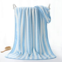 Honeeladyy Large Bath Towel (28"x55"), Oversized Bath Sheet Super Soft Highly Absorbent Stripe Bathroom Towel Microfibers Quick Dry Shower Towel for Hotel, Bathroom, Guest, Spa, Gym (Blue)