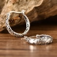 thumbnail image 6 of 925 Sterling Silver Vintage Filigree Hoop Earrings for Women Floral Flower Heart Clip-on Small Huggie Hoop Earrings Lightweight Oval Hoop Earrings Jewelry Christmas Gifts for Mom, 6 of 14