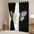 thumbnail image 3 of Black White Death Moth Blackout Curtains Sugar Skull Print Curtains Halloween Decor Gothic Style Bedroom Curtains Happy Halloween Window Curtains Halloween Themed Curtains,84"Wx90"L, 3 of 5