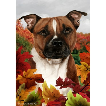 Pit Bull Terrier - Best of Breed Fall Leaves Garden