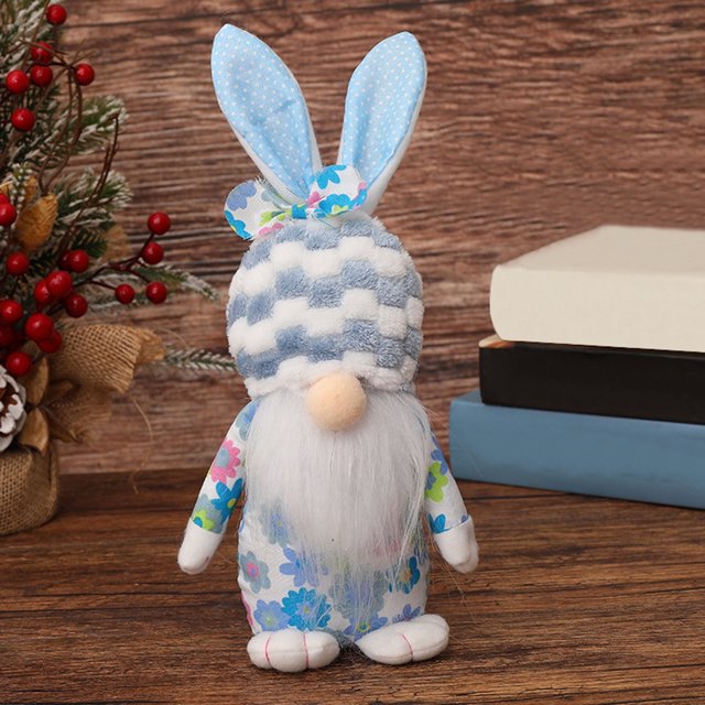 2024 Nuevas decoraciones de Pascua Juego de figuras de sombrero peludo de pie Muñeco de peluche