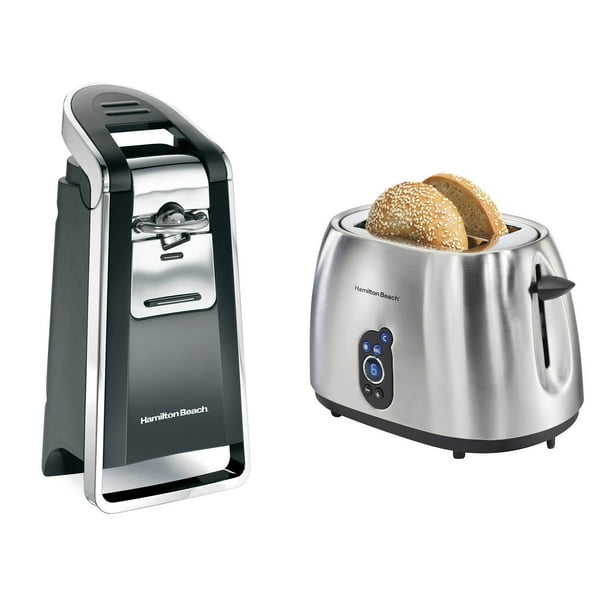 Hamilton Beach Easy Touch Electric Can Opener + 2Slice Stainless Steel