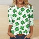 thumbnail image 1 of TaTaai Fashion Women's Printed Round Neck 3/4 Sleeve T-shirt Fashionable Blouse Tops Gift, 1 of 5