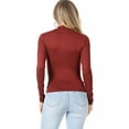 thumbnail image 4 of Women's Basic Mock Neck Slim Fitted Long Sleeve Pullovers Tee Tops, 4 of 5