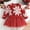 Red, variant on IUYRTFE Christmas Snowflake Printed Mesh Round Neck Long Sleeve Casual Party Dress for Toddler Girls Holiday Photography Outfit Everyday Wear(Red,9 Months)