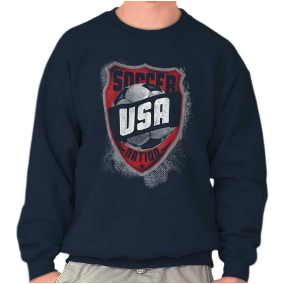 Soccer Player USA American Nation Unisex Plus Fleece Graphic Sweatshirt Brisco Brands 2X