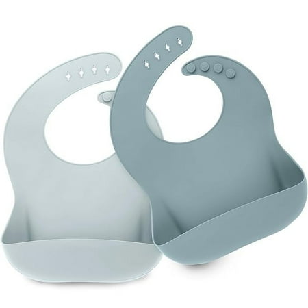 

KeaBabies 2-Pack Silicone Bibs For Babies Silicone Baby Bibs for Eating Food-Grade Pure Silicone Bib Toddler Bibs Waterproof Bibs Feeding Bibs Silicon Bibs for Toddlers Boys Girls (Alps)