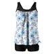 thumbnail image 1 of Traje de Baño de Mujer con Pantalones Cortos de Cintura Alta Impreso Traje de Baño de Dos Piezas, Traje de Baño de Torso Largo con Almohadillas Extraíbles Y Correas Ajustables, Set de Ropa de Playa d, 1 of 5