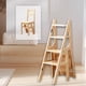 thumbnail image 2 of Silla de escalera plegable multiusos ligera y resistente con estante para escalera. Madera, 2 of 9