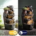 thumbnail image 5 of 5 Tiered Rock Water Fountain Outdoor with Vintage Jar, Cascading Waterfall Fountain with LED Lights, Outdoor Fountains for Garden or Patio, Yard, and Deck Decor, 16.5" L x 12.6" W x 31.7" H, 5 of 9