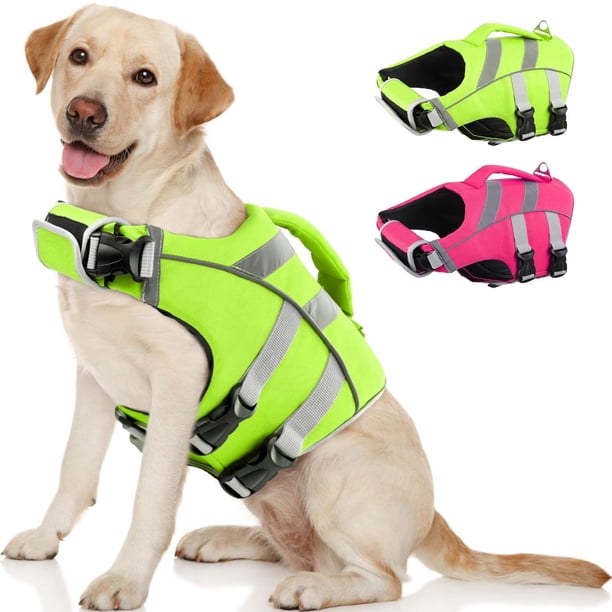 Chaleco salvavidas Kuoser Medium reflectante para perros, color verde