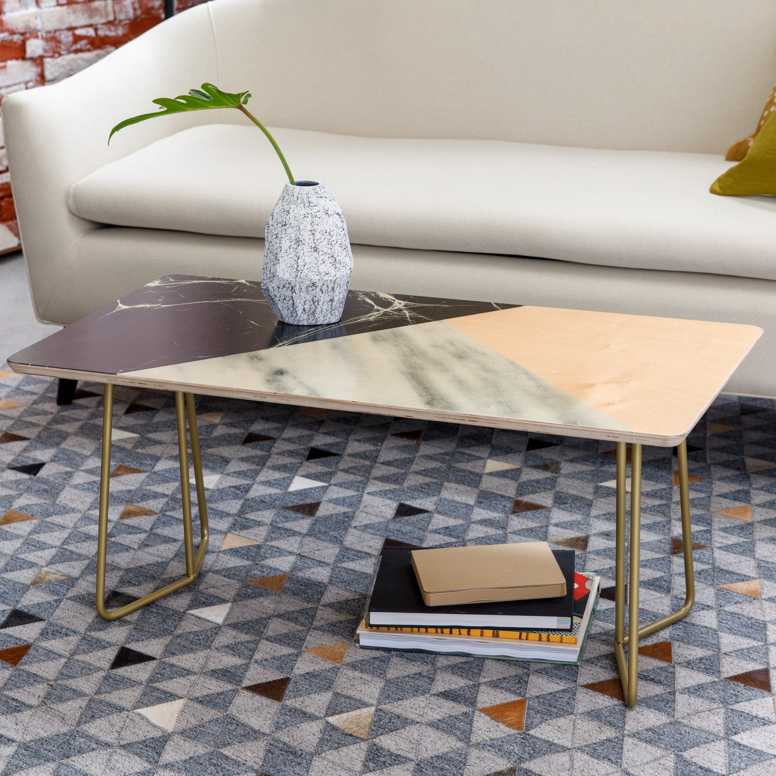 Deny Designs Emanuela Carratoni Marble Collage With Pink Coffee Table Walmart Com Walmart Com