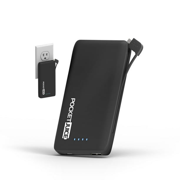 PocketJuice Endurance AC Mini Portable Charger, 6,000 mAh Power Bank WithHighSpeed USB Port