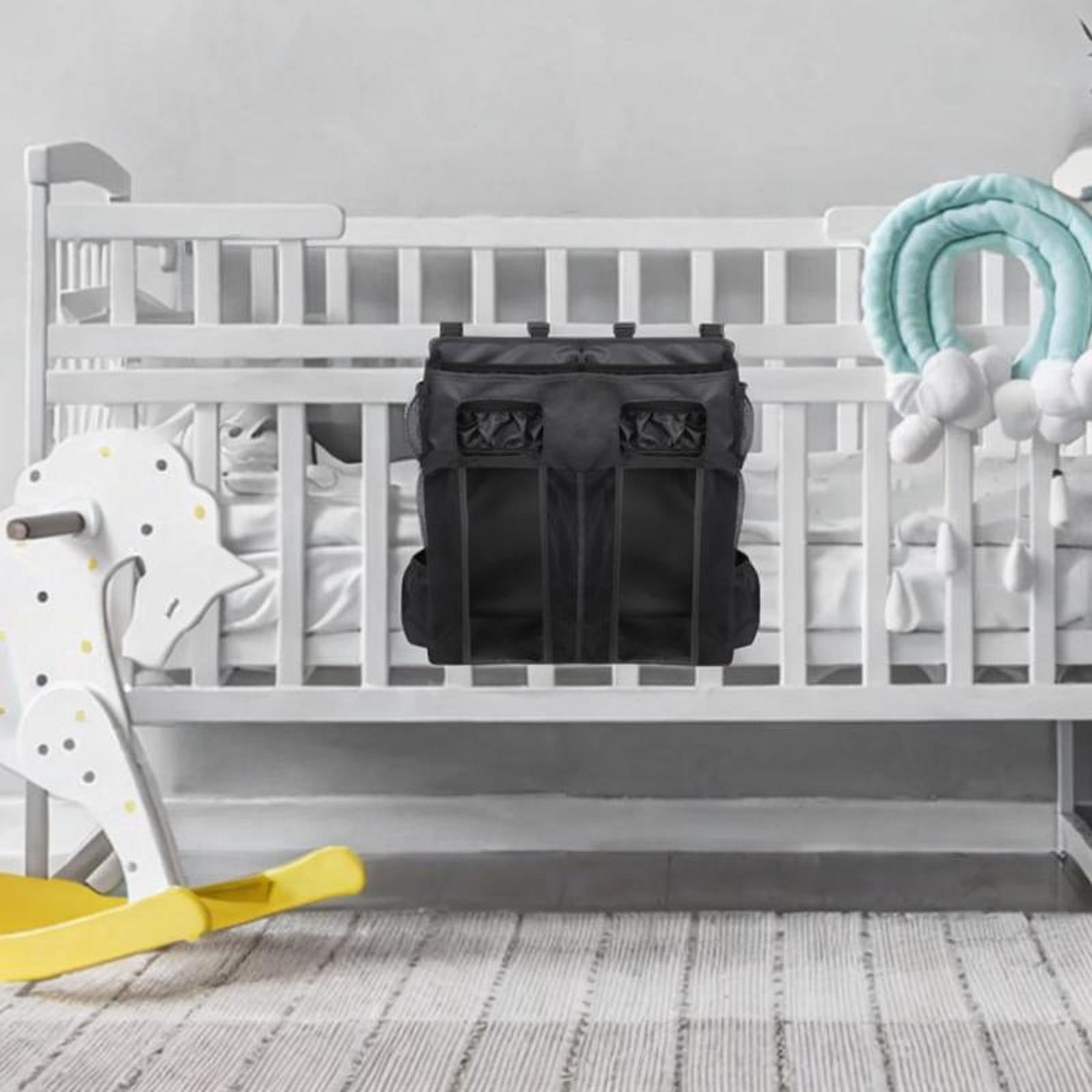 WeiLaiKeQi Hanging Diaper Organizer Spacious Changing Table Playard Baby Diaper Stacker Black