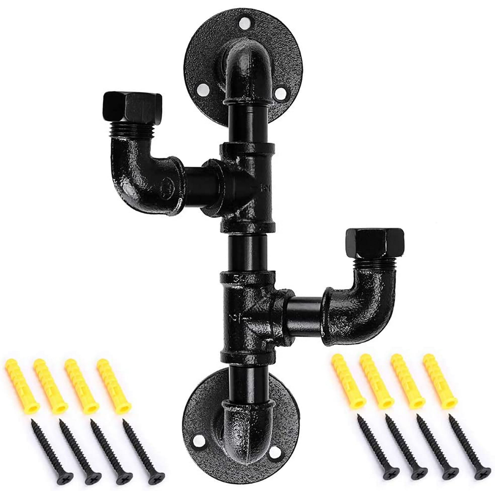 Heavy duty industrial coat rack Rustic metal wall towel rack 2 hooks For home store office Black galvanized finish Walmart