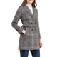 thumbnail image 4 of Abrigo de cuadros houndstooth para mujer con solapa de muesca y mangas raglán L negro, 4 of 6