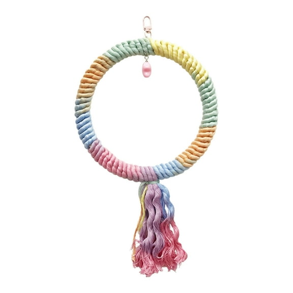 Colorful Rope Bird Swing for Cage Encourages Activity Bird Cage Accessories for Small Birds Including Conures Lovebirds Hanging Bird Toys Ideal for