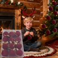 thumbnail image 5 of Deeceymbur Velvet Flocked Christmas Tree Ornaments Set of 12 Plastic Balls Hanging Decor for Holiday Decoration Party Festive Display, 5 of 6