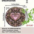 thumbnail image 2 of HELLOYOUNG Vintage Metal Wall Art Heart Shaped Aluminum Jewel Embellished Pink Ornate Hanging Decor Sign for Home Bedroom Gift, 2 of 5
