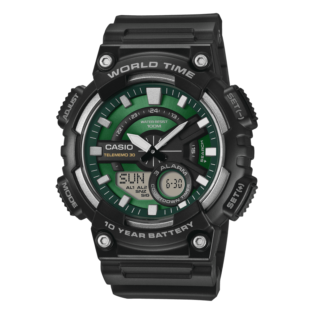3D DIAL ANA-DIGI HEAVY DUTY GREEN 100MM AEQ110W-3A2V
