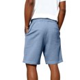 thumbnail image 5 of Mens Swim Trunks Men's Casual Waffle Weave Drawstring Shorts Textured Comfortable Crop Pants with Elastic Waist Pockets Summer Lounge Daily Beach Shorts for Home Vacation Light Blue 2XL, 5 of 7