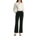 thumbnail image 2 of Allegra K Women's High Waist Velvet Bell Bottom Pants with Pockets, 2 of 6