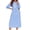Blue, variant on Womens Color Block Long Sleeve Boho Midi Dress Casual Beach Button Down Shirt Dress