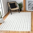 thumbnail image 2 of SAFAVIEH Moroccan Tassel Siofra Dot-Print Shag Area Rug, Ivory/Grey, 8' x 10', 2 of 11