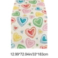 thumbnail image 3 of Valentine's Day Table Runner | Linen Kitchen Tablecloth Heat Insulation Placemat | 72x13 Inch Party Decoration for Dining Table, 3 of 7
