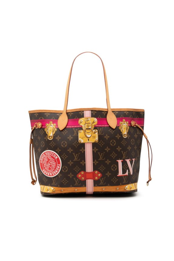 Pre-Owned Louis Vuitton Monogram Summer Trunk Neverfull MM Tote Bag Handbag M41390 Brown...