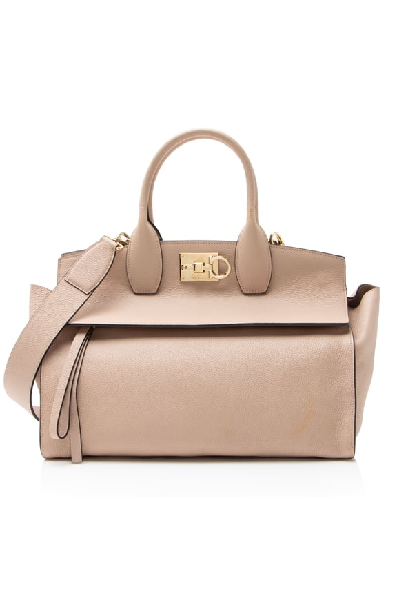 Pre-Owned Ferragamo Leather Studio Large Satchel
