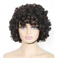 thumbnail image 3 of Peluca IMAYLI Afro Rose, pelo humano rizado Funmi, 20 cm, 180%, negro, 3 of 6