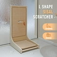 thumbnail image 2 of Vertical Sisal Cat Scratcher, 27.5'' L-Shaped Scratching Post, Upright Scratching Pad for Indoor Cats, Solid Wood Furniture Protector with Catnip, 2 of 6