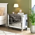 thumbnail image 2 of Wide Nightstand with 3 Drawers, Modern Mirror Storage Side table End Table Beside Table for Bedroom Living Room, 2 of 8