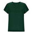 thumbnail image 4 of Summer Fashion Oversize Shirts for Womens Solid Color Casual Bate Sleeve Round Neck Short Sleeved Top, 4 of 8