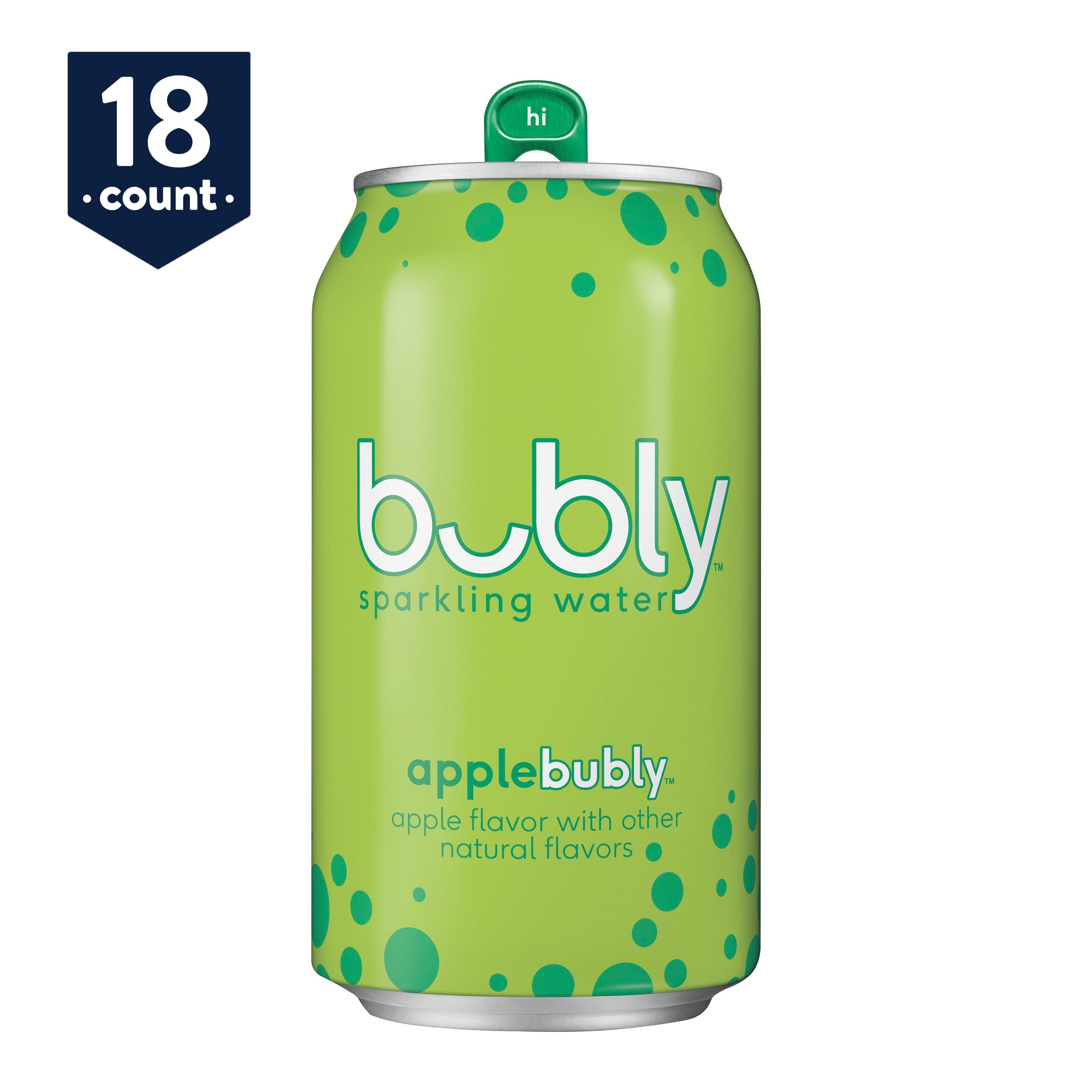 bubly Sparkling Water, Apple, 12 oz Cans, 18 Count