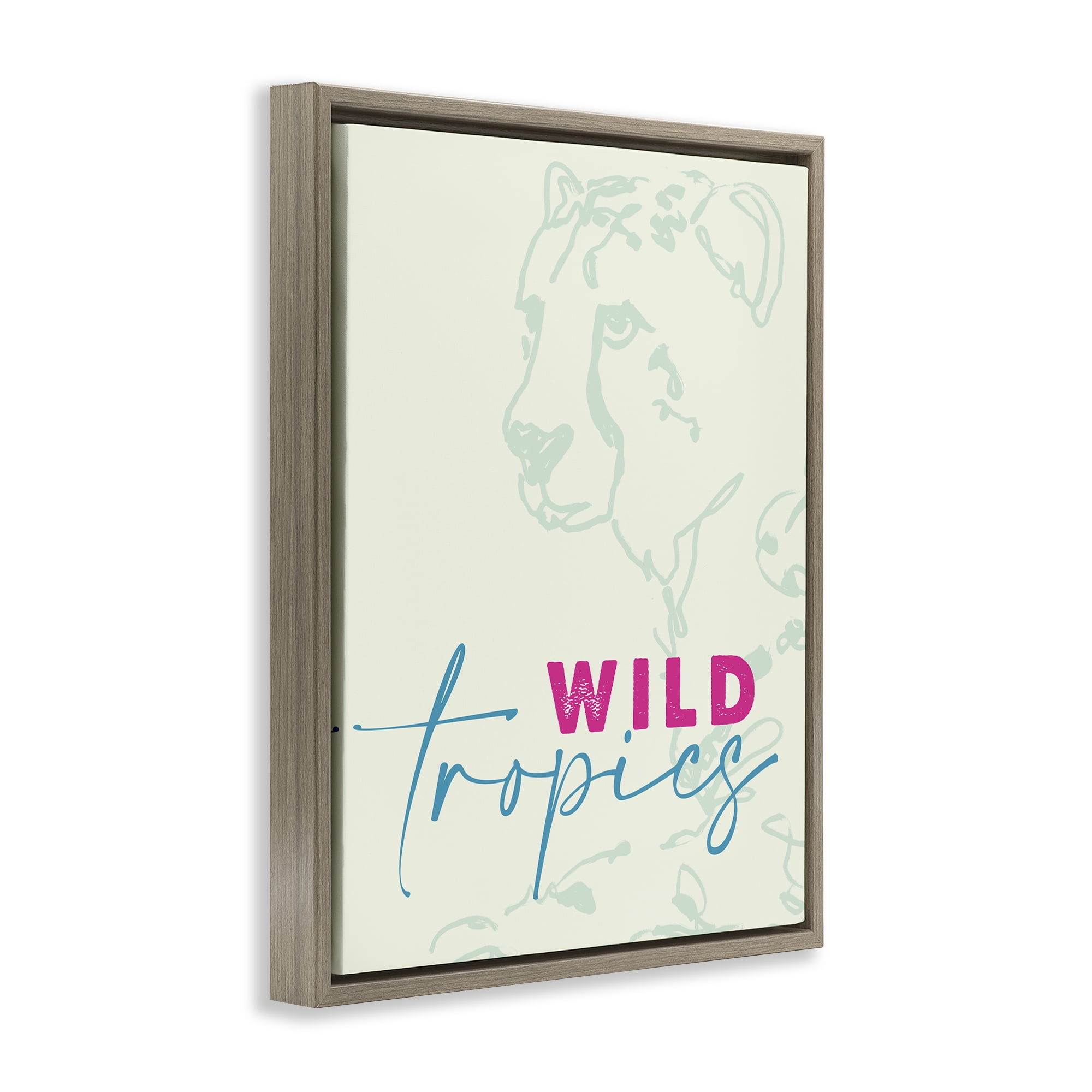 Stupell Industries Wild Tropics Cheetah Brown Framed Floater Canvas Wall Art, design by Lanie Loreth