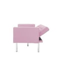 thumbnail image 5 of Zechuan Velvet Futon Bed Adjustable Sleeper Sofa with Square Arm for Backrest, Modern Couch Upholstered Loveseat for Living Room, Bedroom, Pink, 5 of 6