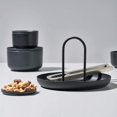 thumbnail image 4 of Plateau Rond, Plateau à Bijoux, Plateau de Service Décoratif en Métal avec Poignée, Anti-Null, Noir, Taille Unique, 4 of 6